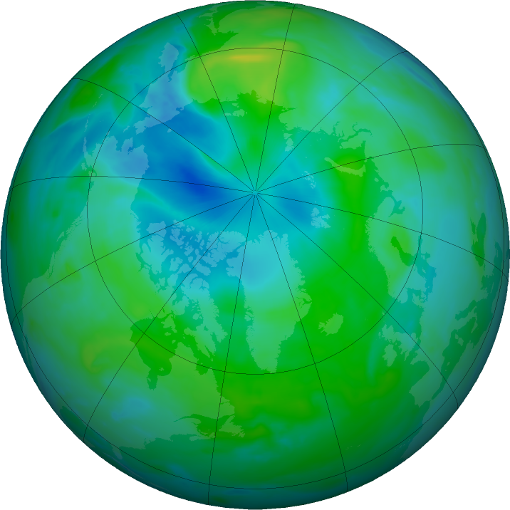 Arctic ozone map for 27 August 2016